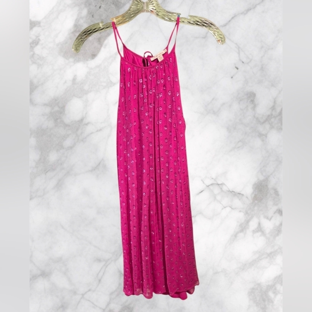 Ella Moss Bright Pink Metallic Shift Dress M - Picture 3 of 15